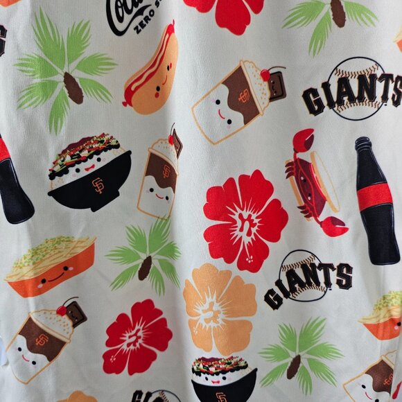 Men's SF Giants Coca Cola San Francisco Hawaiian Style Button Up Shirt Sz MED - Picture 7 of 7